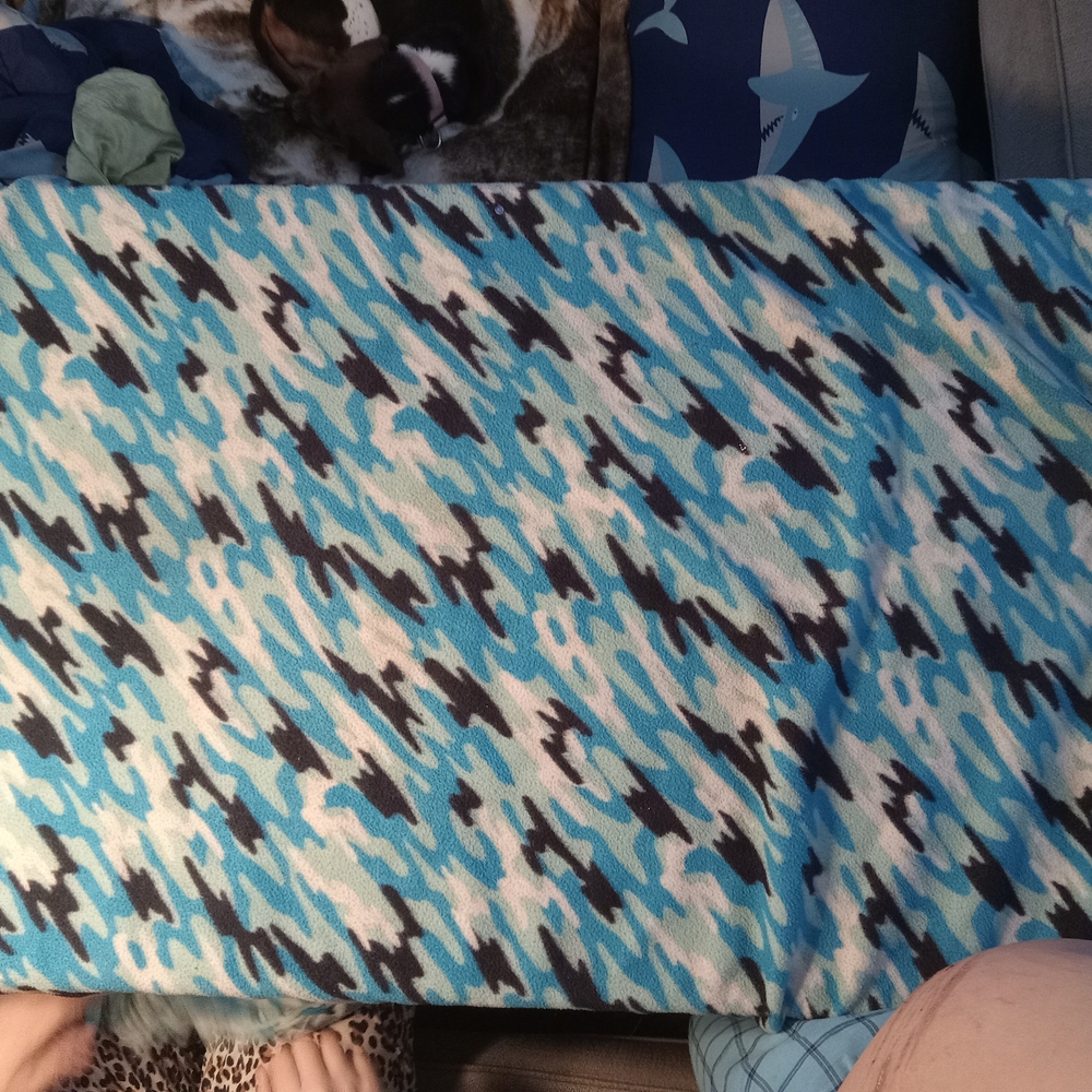 Blue Abstract Patterned Fabric with Dynamic Design
